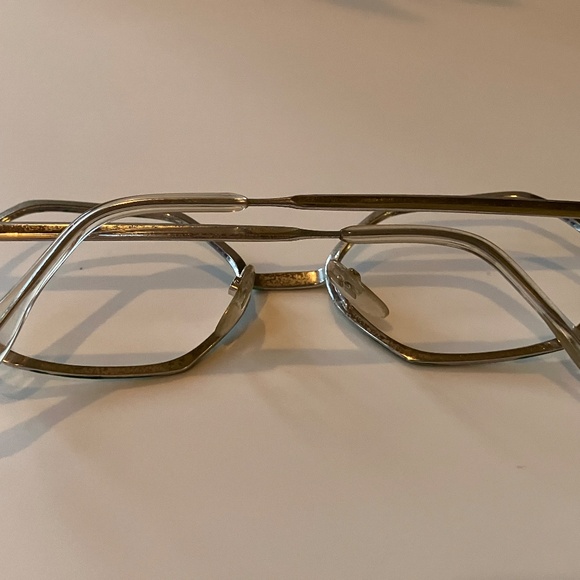 Bright Green Over Silver Vintage Never Worn Octagonal Frame Italy Eyeglasses main image 6
